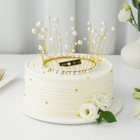 【花嫣蛋糕】清新简单的外表，简约的优雅皇冠，里面却大有内涵，藏着的也是一份浓浓的爱意~（可选1/2磅）