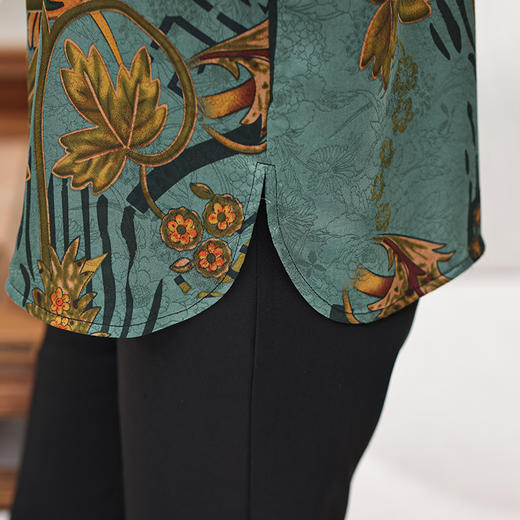 HDY短袖衬衫女妈妈夏装新款时尚洋气薄款翻领单穿开衫寸衫中老年女装 商品图3