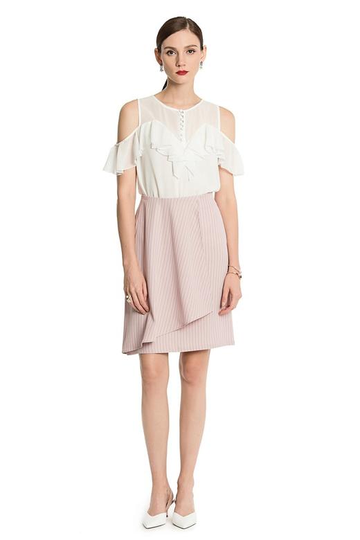 Lia Shade 粉色条纹围裹式半身裙 2751 商品图1