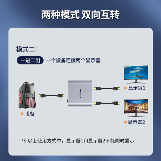 品胜 HDMI2.0双向切换器(PGM-HB12）Type-C接口支持HDMI2.0 商品图6