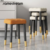 「有颜值的实力派！数款可选」凳子家用可叠放方凳餐凳现代简约客厅椅子软坐居家日用小圆凳网红板凳 商品缩略图0