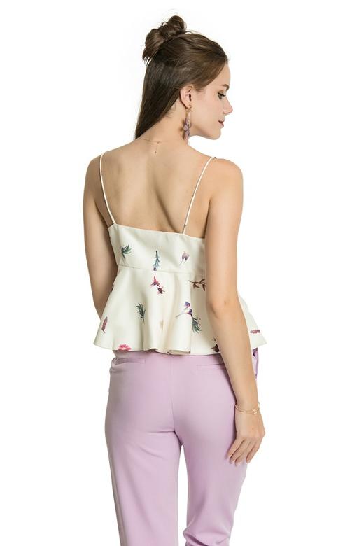 DONG DE XI 印花吊带荷叶摆上衣 2792 商品图3