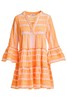 Devotion Twins - ELLA DRESS SHORT - Neon Orange / Off White - 女装 - 连身裙 - 橙色 商品缩略图0