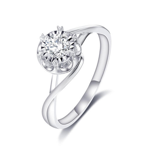 MEMORA诗普琳玫瑰誓约系列白色18K金钻石钻戒DR2210 商品图0