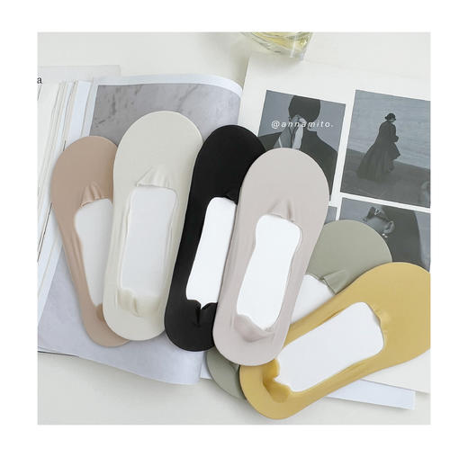 老米优品/ 3双1组，2组包邮❤原色原初 自然自在《 任意剪不脱丝女士纯色船袜》盛夏大爱~ WZ230426C 商品图5