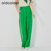 oldcolour2023夏季新款纯色高腰直筒长款西装休闲裤女O21073145 商品缩略图3