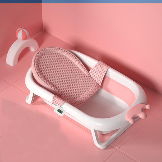 【折叠设计 智能感温 防滑处理 妈妈更省心】婴儿洗澡盆宝宝折叠浴盆新生幼儿童可坐躺家用大号沐浴盆儿童用品 商品图11