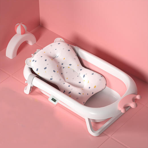 【折叠设计 智能感温 防滑处理 妈妈更省心】婴儿洗澡盆宝宝折叠浴盆新生幼儿童可坐躺家用大号沐浴盆儿童用品 商品图9