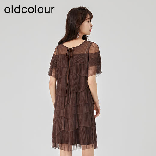 oldcolour夏新款设计感小众气质宽松蕾丝蛋糕连衣裙O21101153 商品图4
