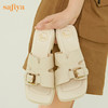 Safiya/索菲娅2023夏季新品简约通勤低跟皮带扣真皮露趾凉拖鞋 SF32110170 商品缩略图3