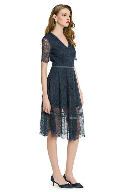 OCTAVIA 蓝色束腰散摆长裙 2884 商品图4