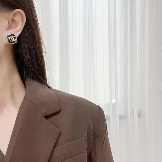 CHANEL香奈儿c1双c方形耳钉耳环 商品图1