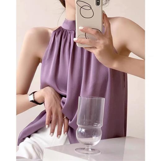 【时尚设计感港风美人，高质量法式挂脖】港风小吊带无袖上衣女2023春夏设计感小众外穿美人肩法式挂脖背心 商品图1