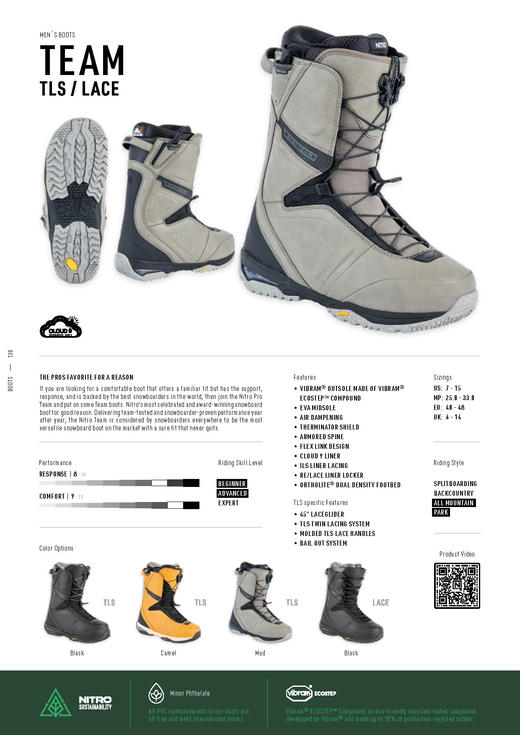 Nitro 23-24 【TEAM TLS】 男款雪鞋 Black  Camel  Mud 商品图2