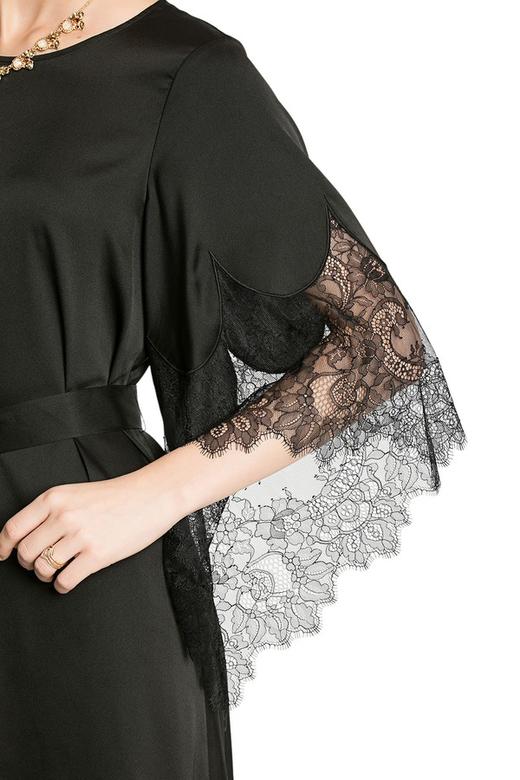 NOIR 蕾丝宽袖束腰连衣裙 2911 商品图3