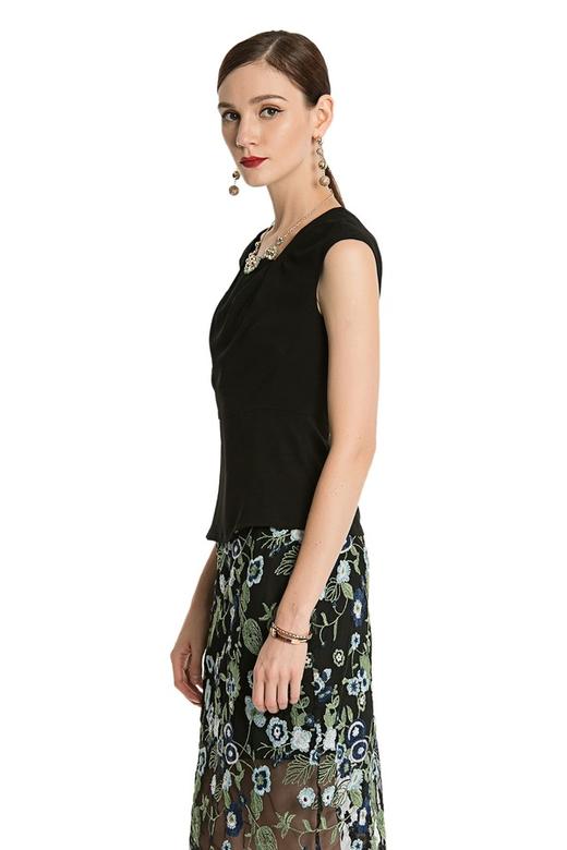 Lia Shade 黑色方领收腰无袖上衣 2750 商品图3