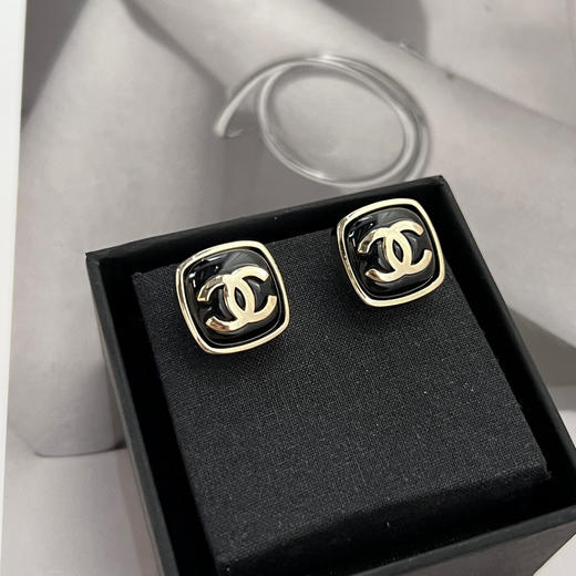 CHANEL香奈儿c1双c方形耳钉耳环 商品图5