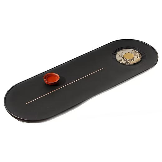 【样品清仓4折】锦绣-风顺高端天然玄青乌金石头茶盘家用简约茶具托台新中式（约80*28） 商品图1