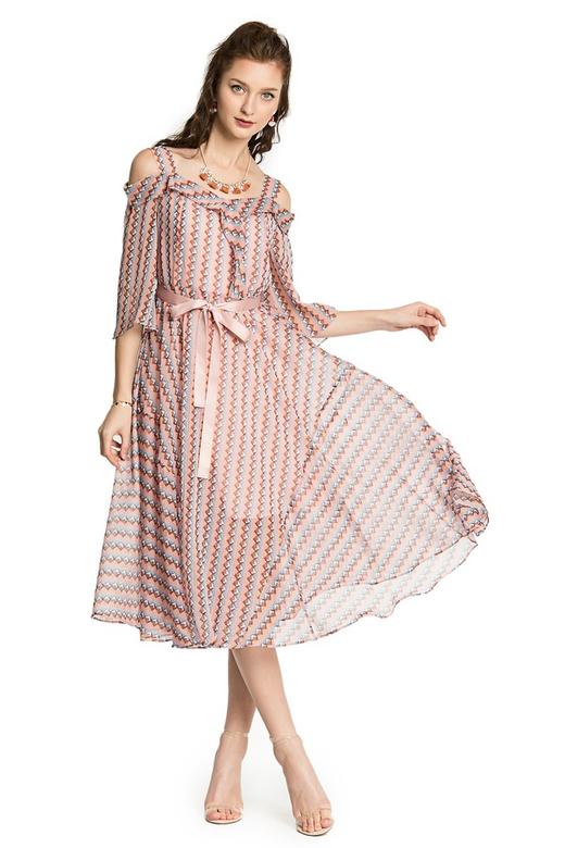 NOIR 几何印花吊带连衣裙 2912 商品图0