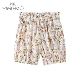 英氏女童薄款短裤纯棉碎花休闲裤2023夏季新品YRKEJ2P376A