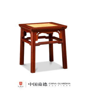 红桥红  家具严选  缅甸花梨（大果紫檀）【38瓜棱腿 方凳 藤面】