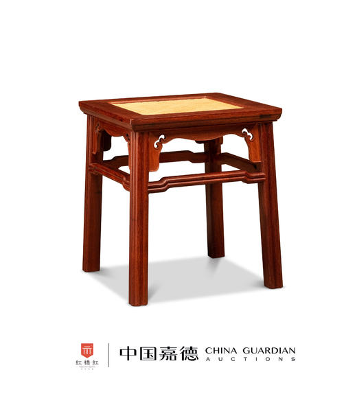红桥红  家具严选  缅甸花梨（大果紫檀）【38瓜棱腿 方凳 藤面】 商品图0