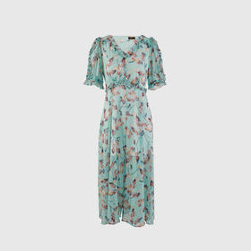 前叉大摆女人味长款连衣裙