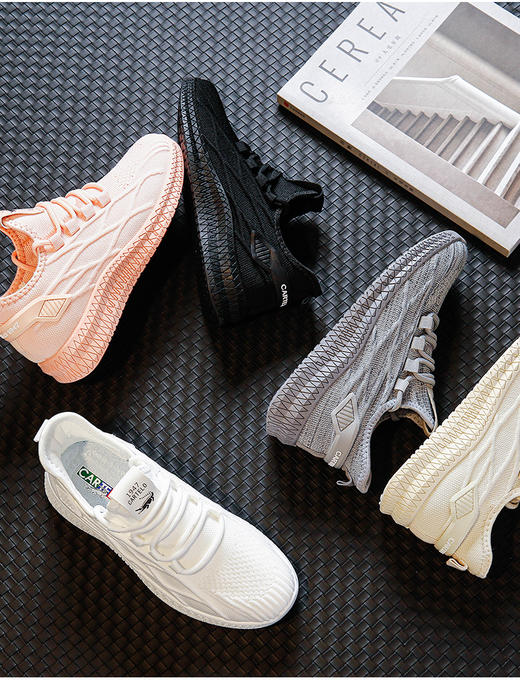 新款卡帝乐防水飞织鞋【防水防污防滑 透气不闷脚】卡帝乐防水防污成人 儿童鞋 全新升级4.0 椰子鞋飞织运动鞋 跑鞋子 成人儿童两款可选 商品图4