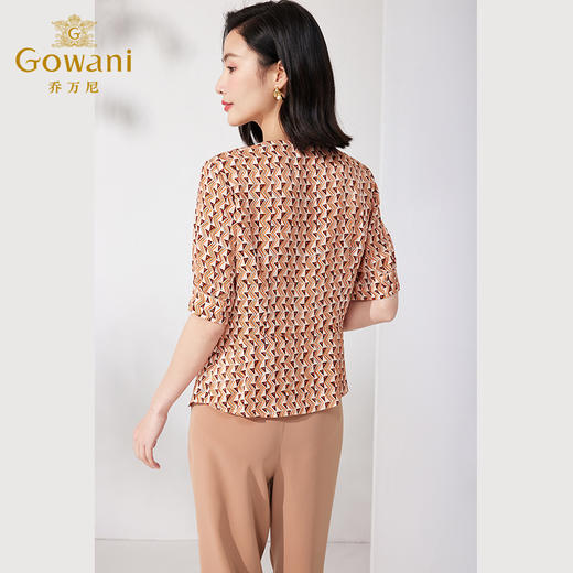 乔万尼真丝衬衫女桑蚕丝短袖100%真丝上衣夏季新款ET2C265 商品图4