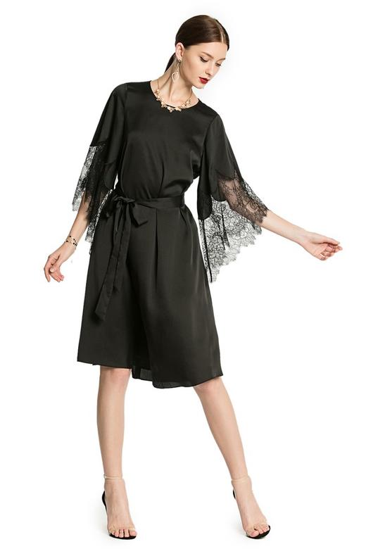 NOIR 蕾丝宽袖束腰连衣裙 2911 商品图4