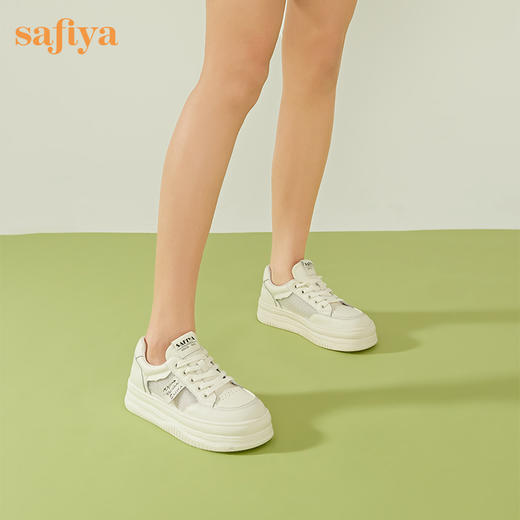 Safiya/索菲娅2023春季新品潮流百搭镂空网面松糕厚底休闲板鞋 SF31112436 商品图4