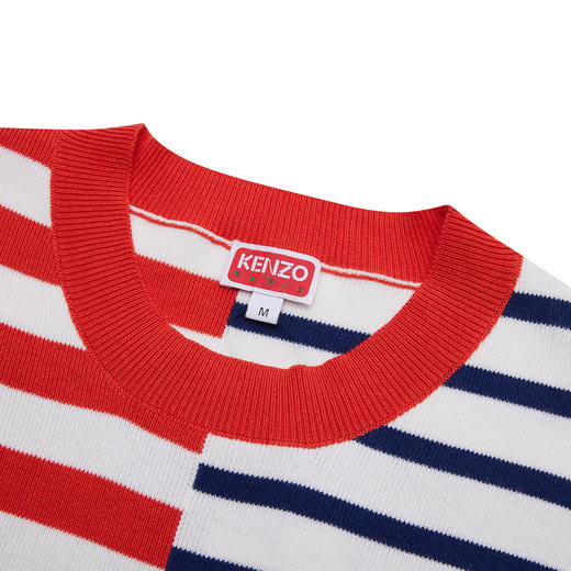 KENZO 高田贤三  男士棉质针织印花字母logo花色卫衣休闲条纹毛衣 FD55PU3703CN 商品图3