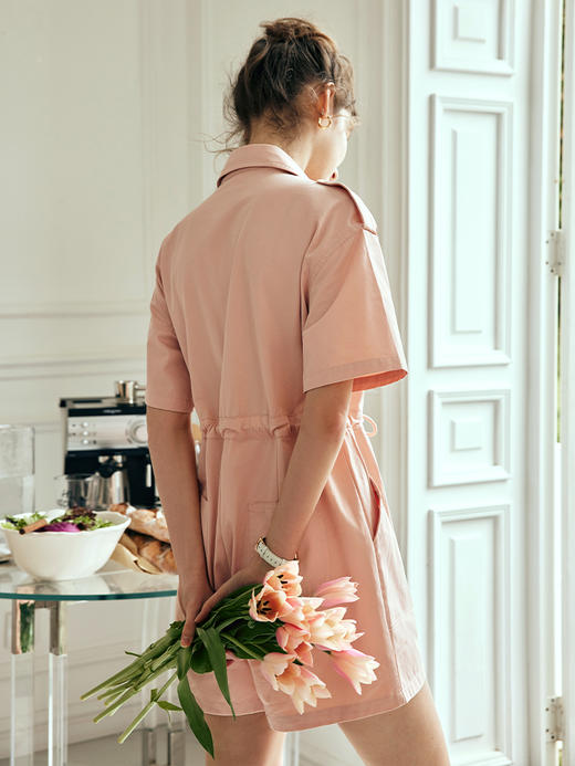 OLrain欧芮儿法式粉色连身裤女夏季2023年新款宽松休闲工装连体衣 商品图2