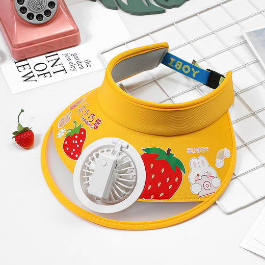 【亲子款！大帽檐风扇帽】夏季遮阳风扇帽可调节大檐女韩国户外骑行UV防紫外线空顶太阳帽-SH 商品图2