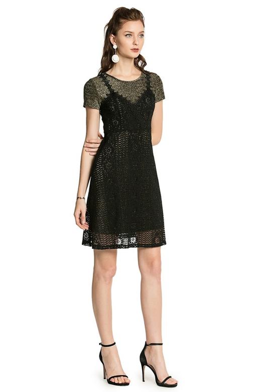 ZVY 金属感两件式收身连衣裙 2921 商品图4