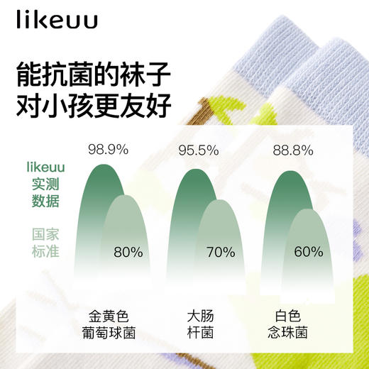 likeuu男女童袜子透气不易起球中筒袜两双装ZY 商品图2