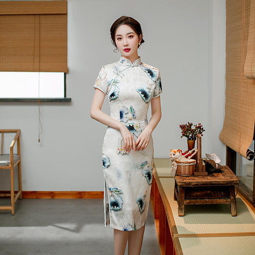 ZAYS-82245春季改良气质年轻款旗袍日常修身时尚中长旗袍 商品图0