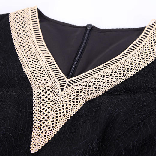 NF8D6斯尔丽瑟俪2023春夏浪漫柔美款式经典大方收腰绣花蕾丝连衣裙 商品图4