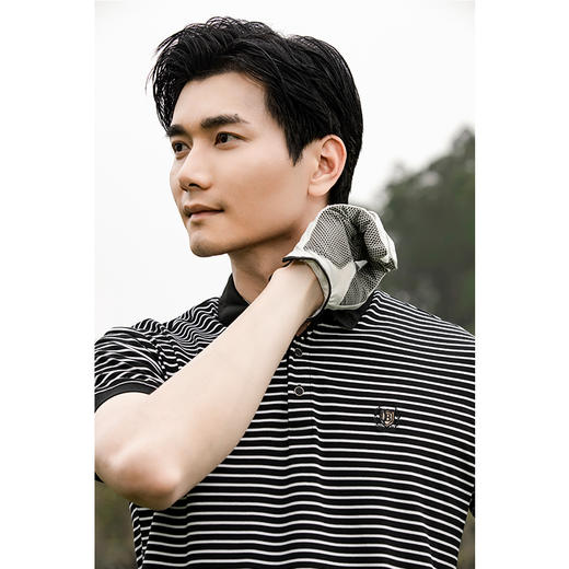 【断码清仓】HX 夏季翻领短袖T恤经典撞色条纹Y102320022101POLO杉 商品图3