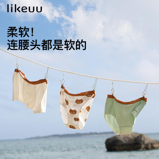 likeuu儿童内裤男女童小熊印花抗菌透气女童内裤三条装ZY 商品图0
