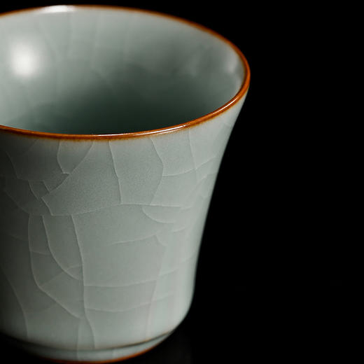 【丰子汝窑】【高圆方杯2入】茶杯手工开片主人杯陶瓷汝瓷单杯子个人品茗杯功夫茶具 商品图7