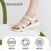 千百度女鞋夏季休闲凉鞋超轻厚底坡跟真皮魔术贴舒适 A23309301 商品缩略图3