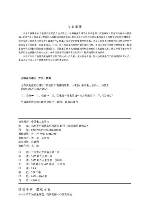 分布式电源配电网运行控制技术 商品图3