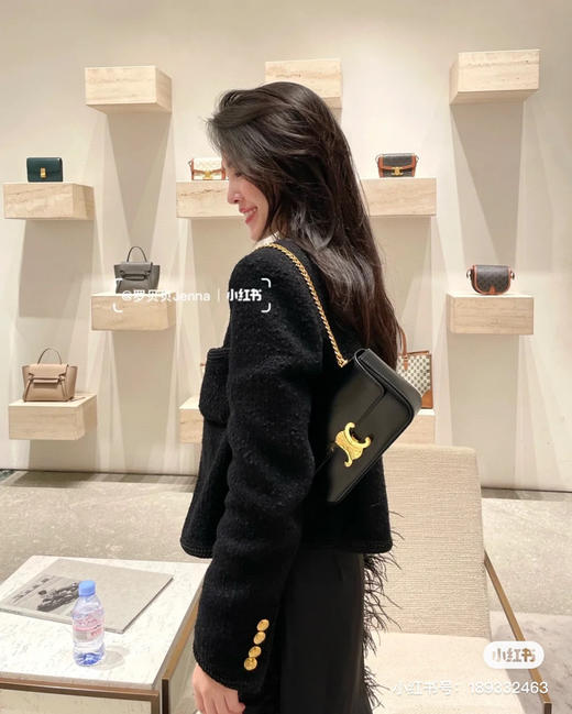 凯旋门链条腋下包黑金 商品图2