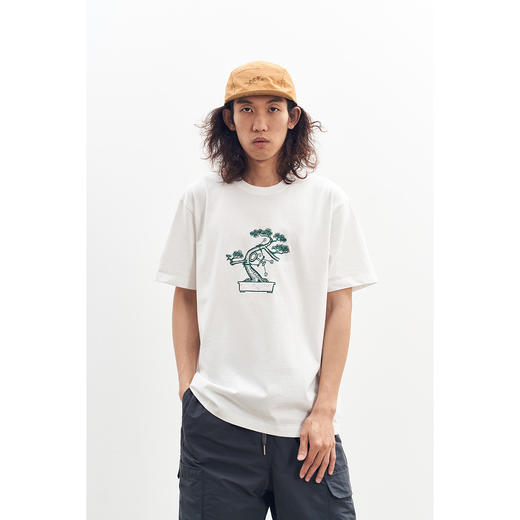 吃茶去chichaqu全棉圆领短袖T恤 印花松 商品图2