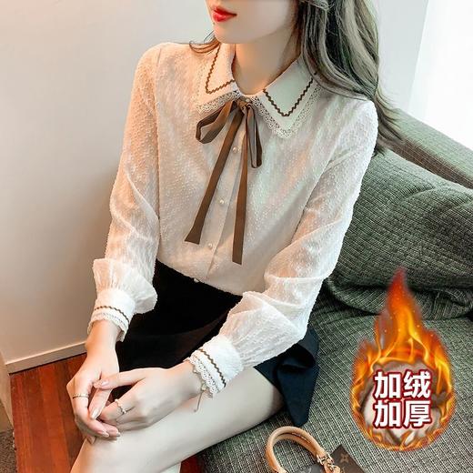 蝴蝶结蕾丝衬衫2023年新款洋气内搭打底衫减龄上衣AL 商品图6