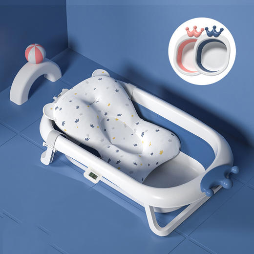 【折叠设计 智能感温 防滑处理 妈妈更省心】婴儿洗澡盆宝宝折叠浴盆新生幼儿童可坐躺家用大号沐浴盆儿童用品 商品图12