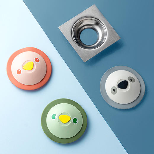 「9.9元包邮！买1送1」小鸟防臭地漏 按压式过滤网浴室厕所防堵水硅胶居家日用厨房用品防虫地漏盖 商品图2