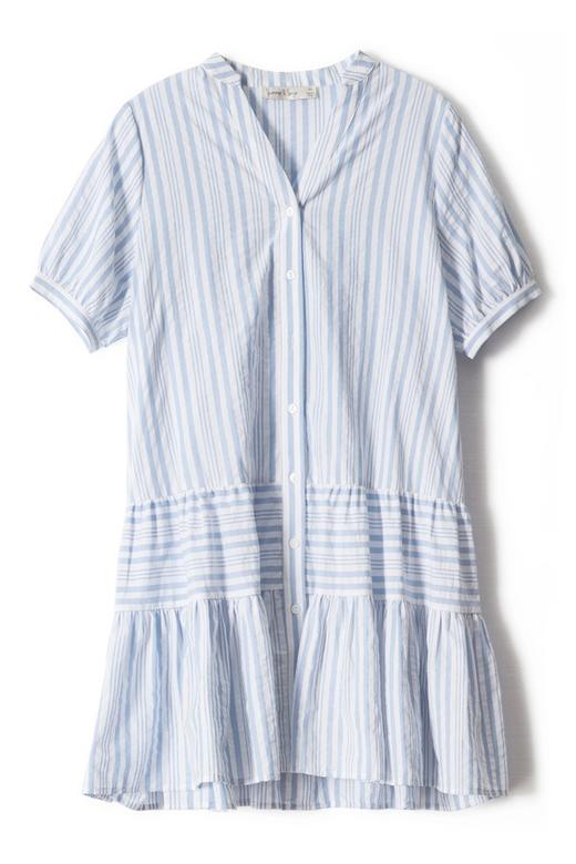 SUMMER & SAGE A字型蓝色条纹连衣裙 7216 商品图3