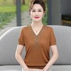 【à perles】妈妈装钉珠V领莱塞尔针织短袖【清仓，不退不换】 商品缩略图2